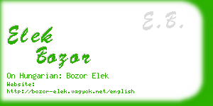 elek bozor business card